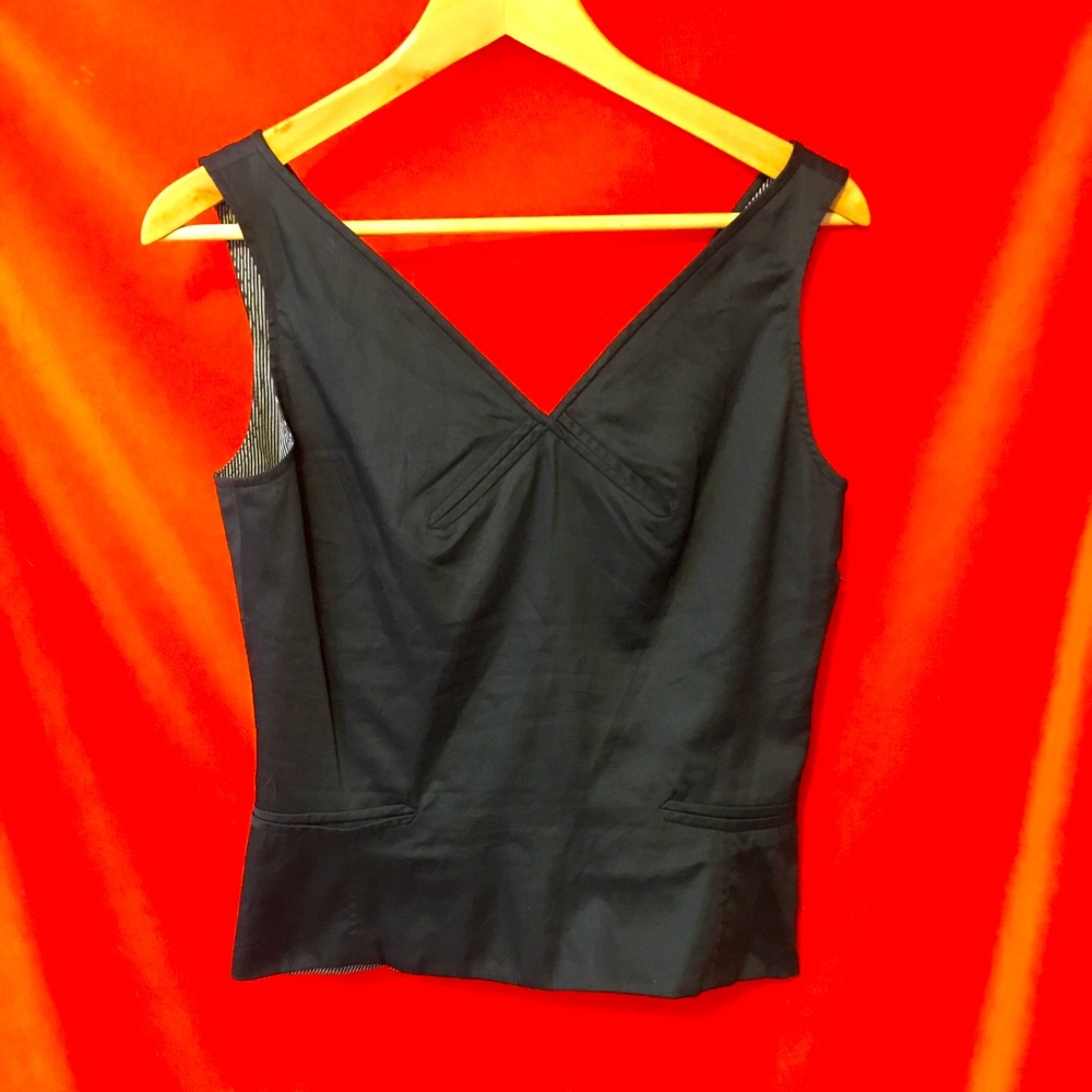 Marc Jacobs sleeveless cotton peplum top black size 2